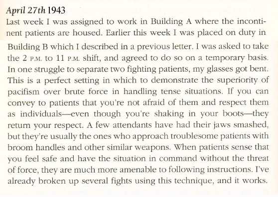 1943 pacifist mental hospital